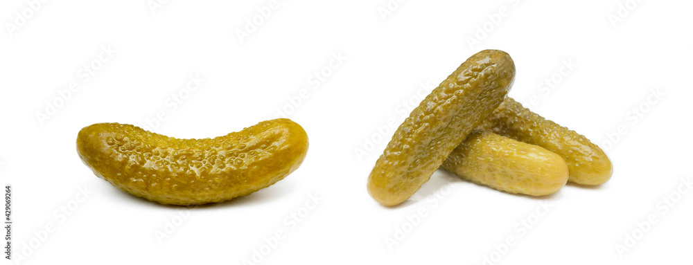 Pickled sour cucumber isolated on white background Pickled sour cucumber isolated on white background