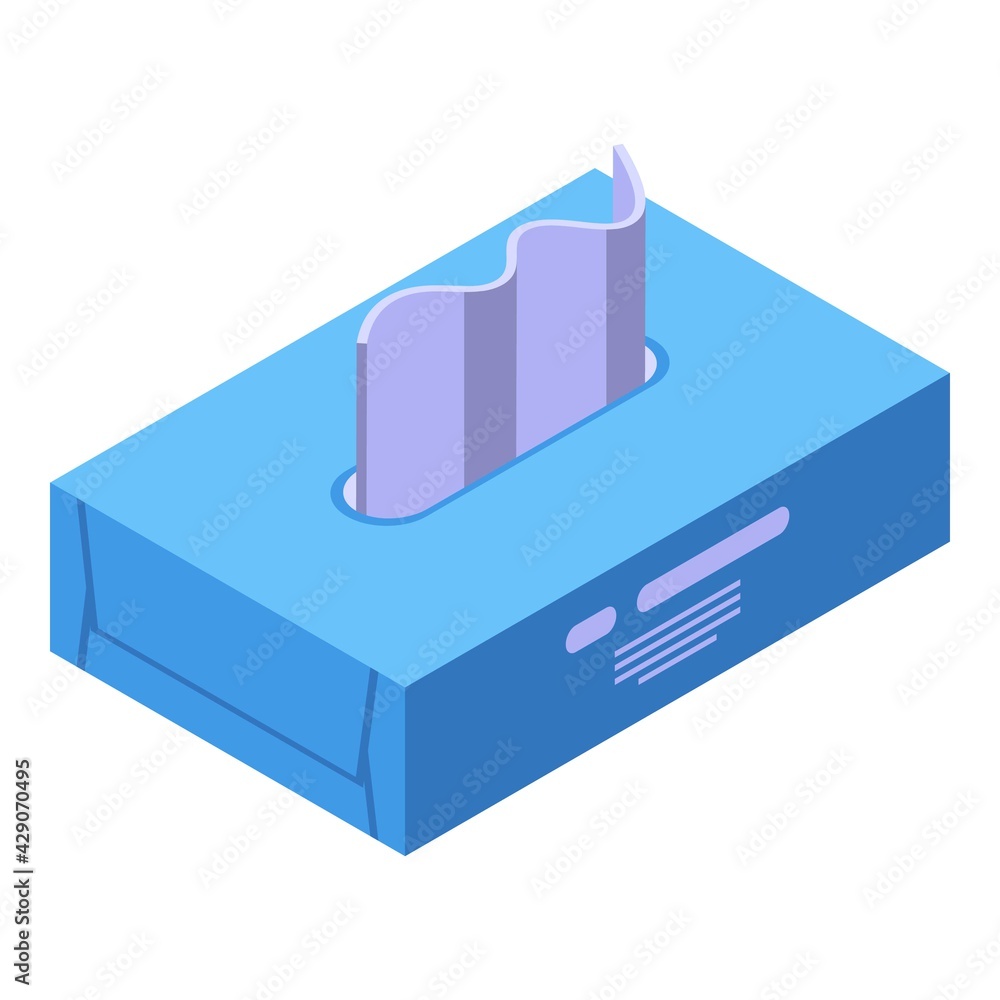Tissue box icon. Isometric of Tissue box vector icon for web design isolated on white background Tissue box icon. Isometric of Tissue box vector icon for web design isolated on white background