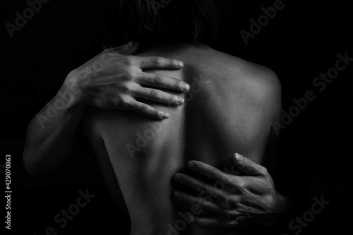 man and woman body black and white © Oxana