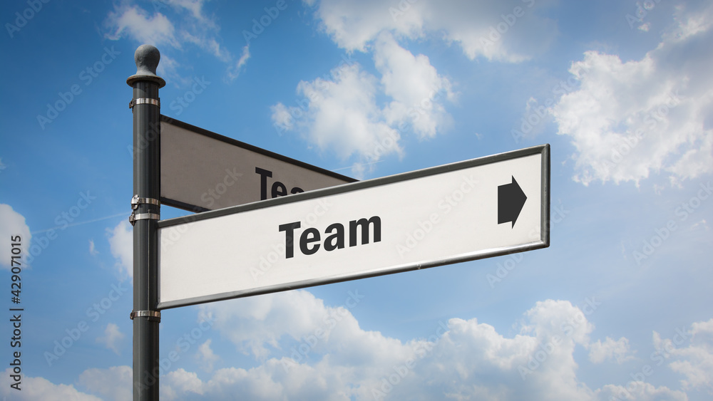 Fototapeta premium Street Sign to Team
