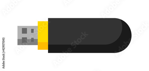 Illustration of flash drive. Promotional template for industry and business.