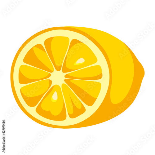 Illustration of lemon. Food adversting icon for industry and business.