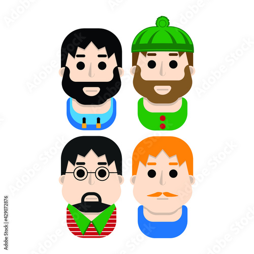 set of people in the style of minimalism