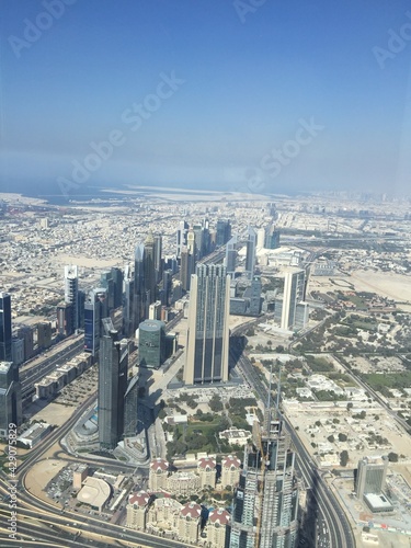 aerial view of downtown city