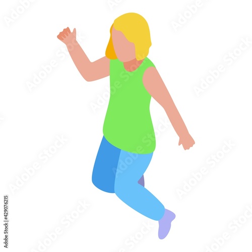 Hyperactivity kid jump icon. Isometric of Hyperactivity kid jump vector icon for web design isolated on white background