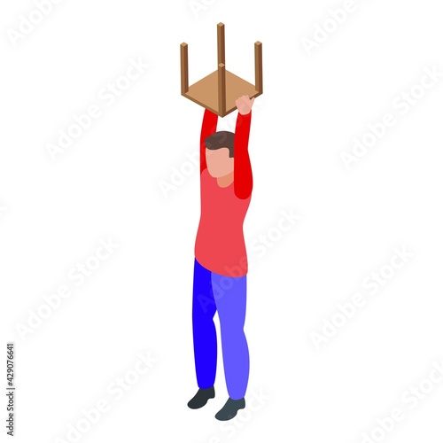 Hyperactivity kid chair up icon. Isometric of Hyperactivity kid chair up vector icon for web design isolated on white background