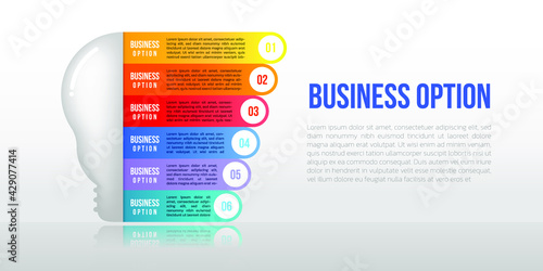 six colorful Graph design for workflow layout concept ideas, diagram, annual report, web design. Business concept with 6 options
