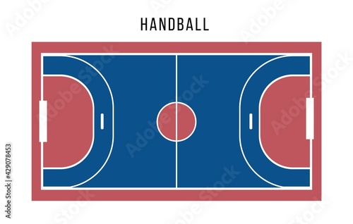 Handball court top view. Sports ground.