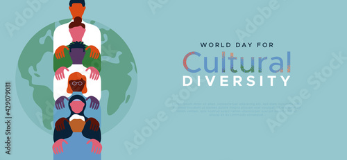 World Day Cultural diversity people web template