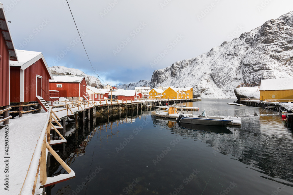 Der Ort Nusfjord auf den Lofoten, Norwegen