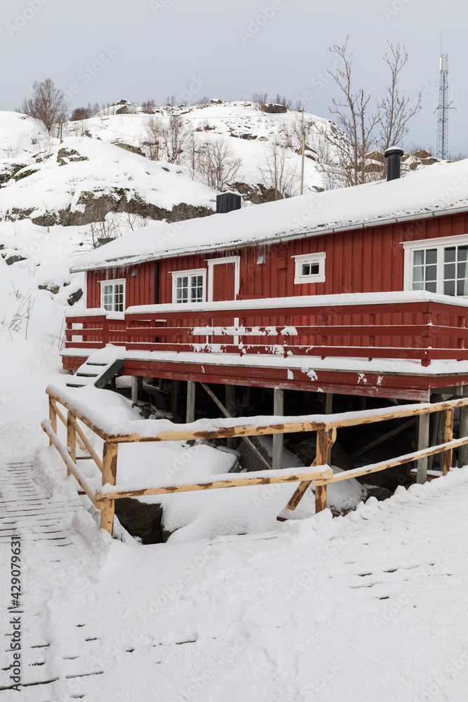 Naklejka premium Der Ort Nusfjord auf den Lofoten, Norwegen
