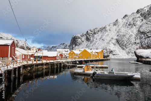 Der Ort Nusfjord auf den Lofoten, Norwegen