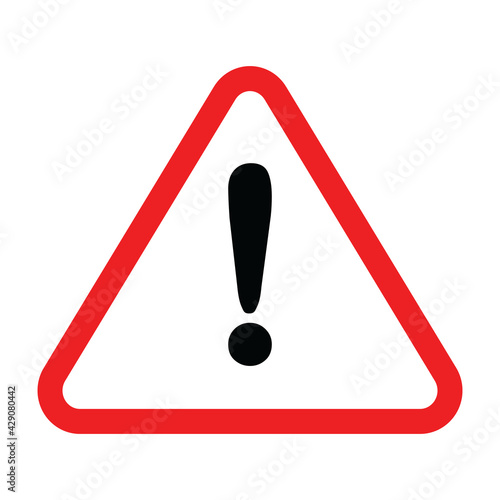 Triangular warning sign and symbol. Danger mark icon vector illustration.