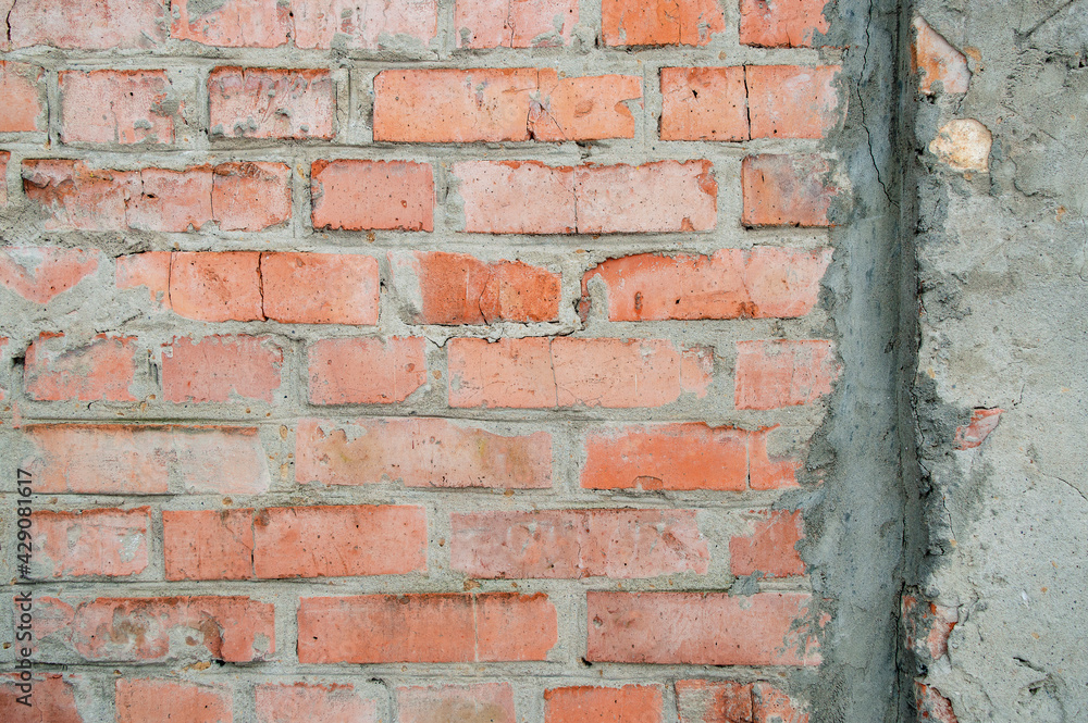 Obraz premium Brick wall for interior exterior decoration. Brick wall for industrial construction design. Texture brick wall