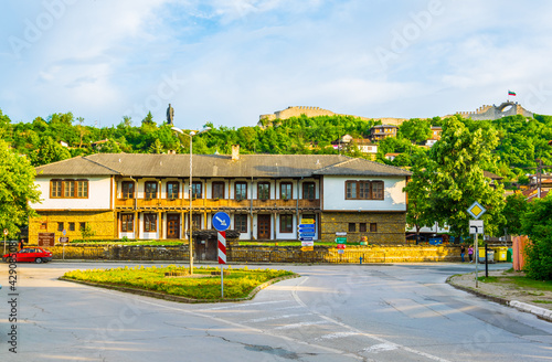 Traditional bulgarian houses situated in the old town of Lovech photo