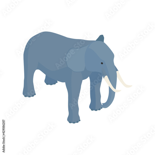 Zoo Elephant Isometric Composition