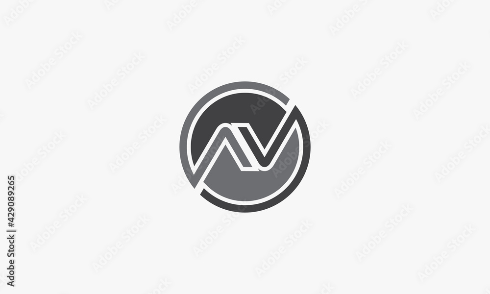 circle AV letter logo isolated on white background. circle AV letter logo isolated on white background.