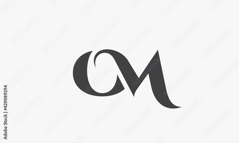 OM logo vector isolated on white background. - obrazy, fototapety, plakaty 