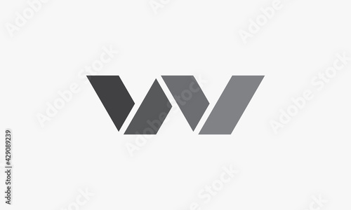 abstract W logo design vector isolated on white background.