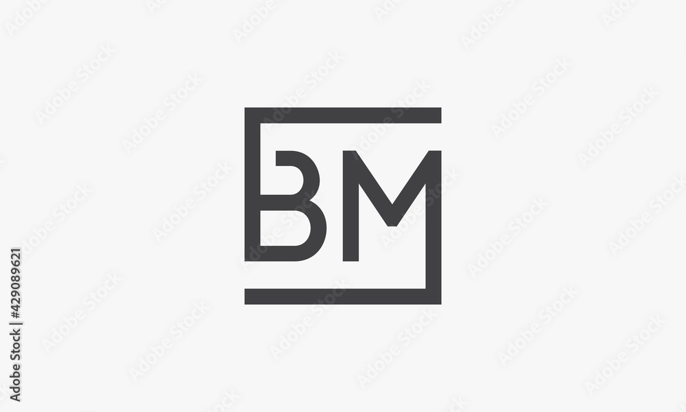 square BM logo concept on white background. square BM logo concept on white background.