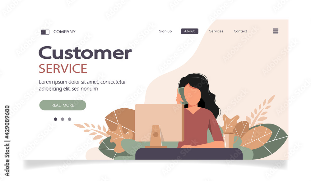 Live support concept. Business customer care service concept. Icon for contact us, support, help, phone call and website click. Flat vector illustration.