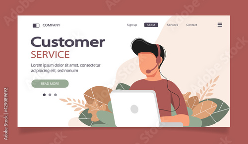 Live support concept. Business customer care service concept. Icon for contact us, support, help, phone call and website click. Flat vector illustration.