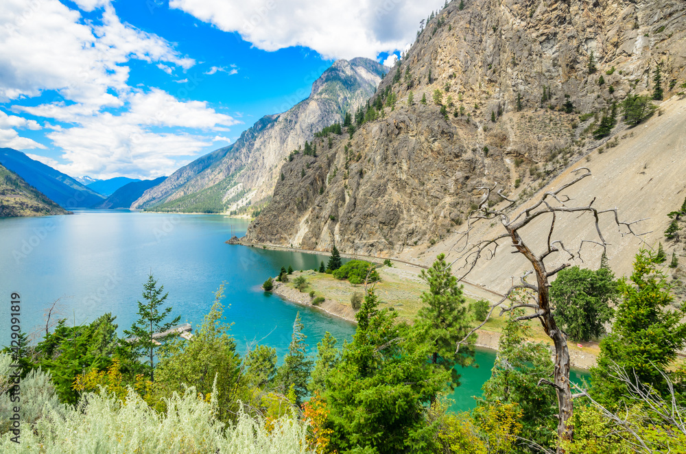 Fototapeta premium Majestic mountain lake in Canada. Seton Lake in British Columbia, Canada.
