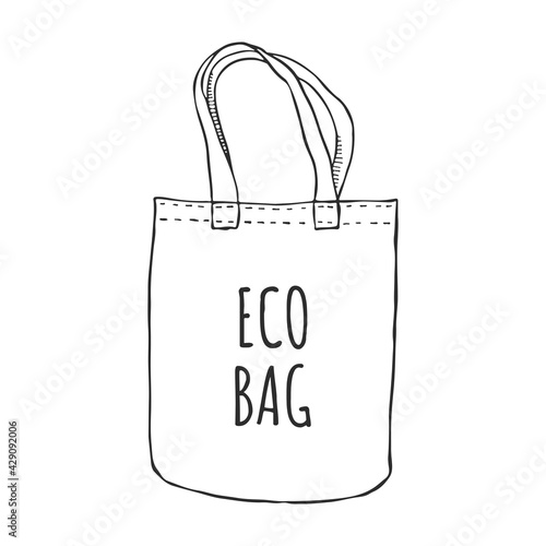 Vector illustration of a doodle ecobag