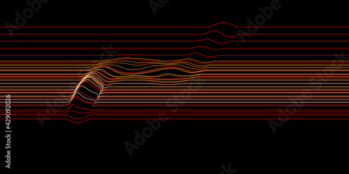 Abstract lines pattern with some non uniform disruption. Vector Illustration