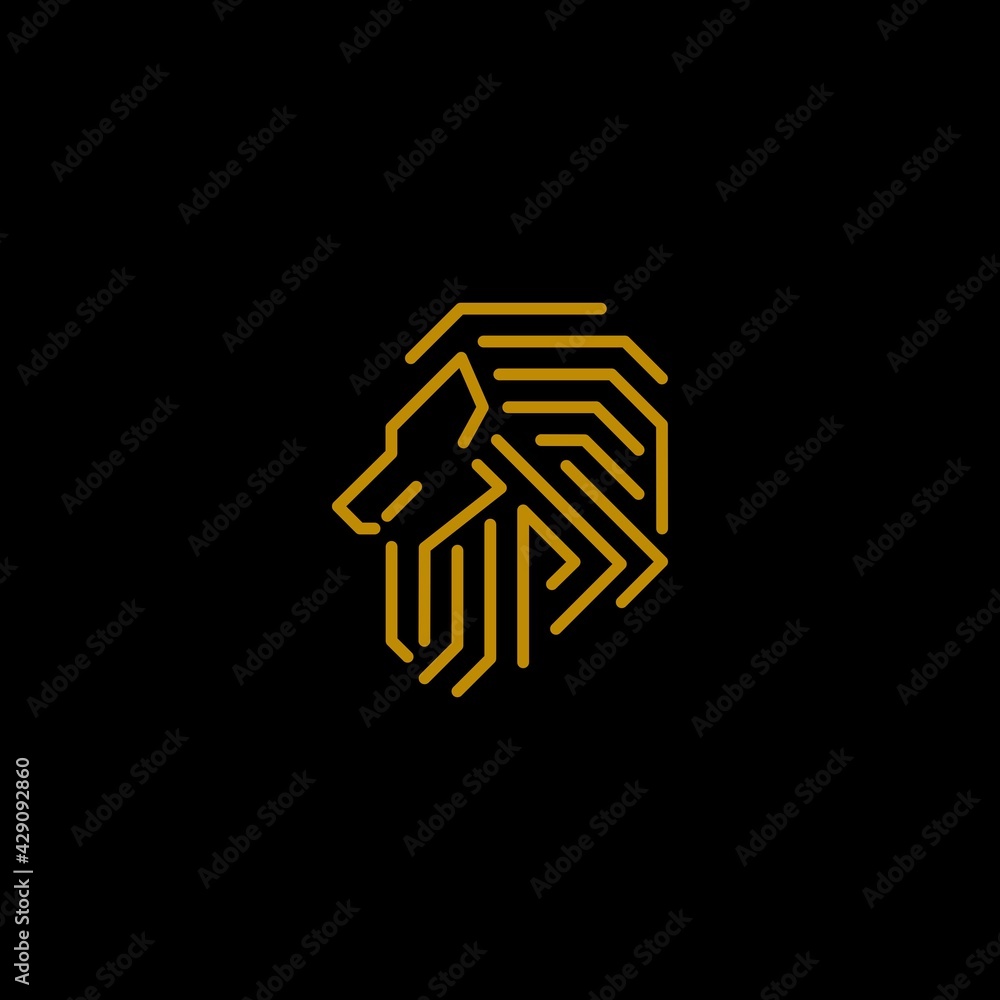 line art lion logo vector line art lion logo vector