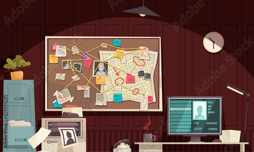 Detective Office Interior Composition