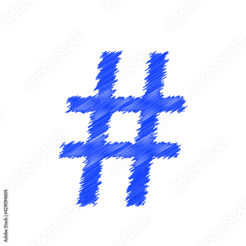numeral symbol textured of white yarn fabric on black background, editable vector