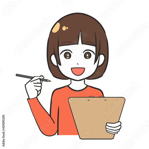 チェックする　女の子