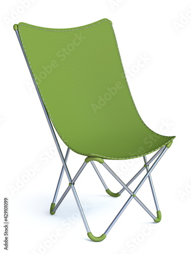 Green camping chair 3D photo