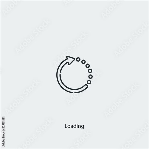 loading icon vector icon.Editable stroke.linear style sign for use web design and mobile apps,logo.Symbol illustration.Pixel vector graphics - Vector