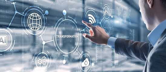 Business Digital Transformation. Future and Innovation Internet and network concept. Technology background