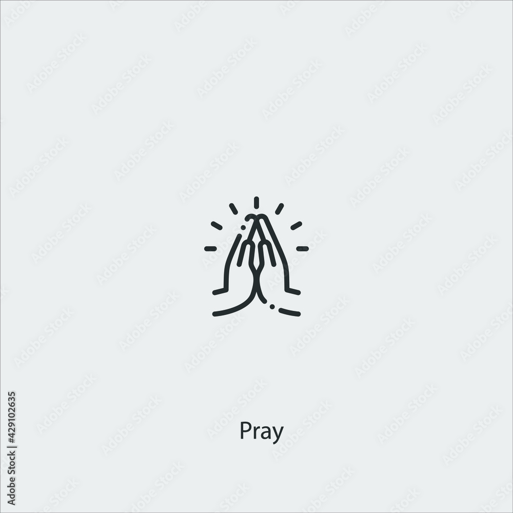 pray icon vector icon.Editable stroke.linear style sign for use web design and mobile apps,logo.Symbol illustration.Pixel vector graphics - Vector pray icon vector icon.Editable stroke.linear style sign for use web design and mobile apps,logo.Symbol illustration.Pixel vector graphics - Vector