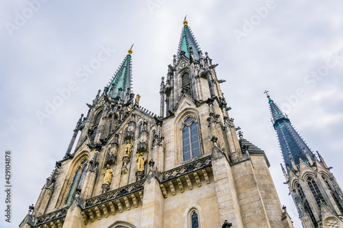 view of the olomouc cathedral of saint vaclav, czech republic. photo