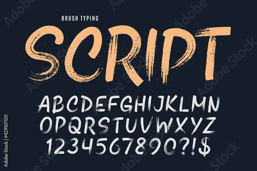 Stylish brush painted an uppercase vector letters, alphabet, typeface.