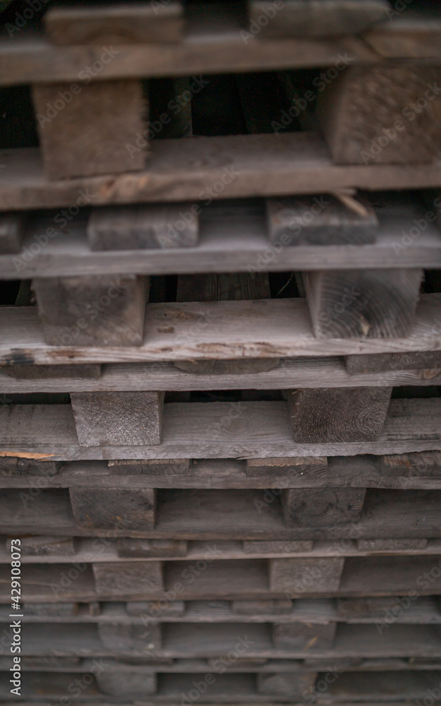 Stacks of wooden shipping cargo pallet stack 
