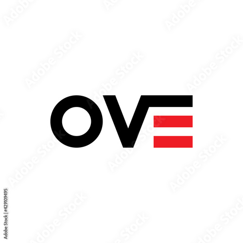 OVE letter logo design vector