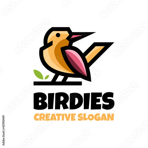 Modern Small Bird Creative Logo Template