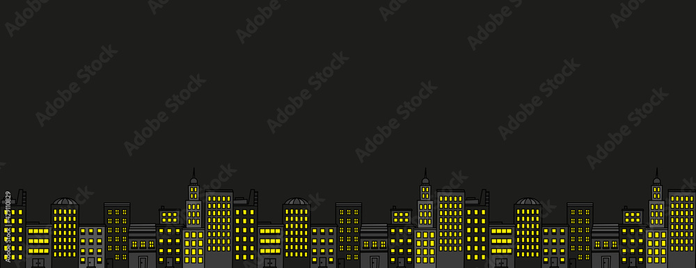 Ciudad. Edificios. Ciudad de noche. Concepto de portada
