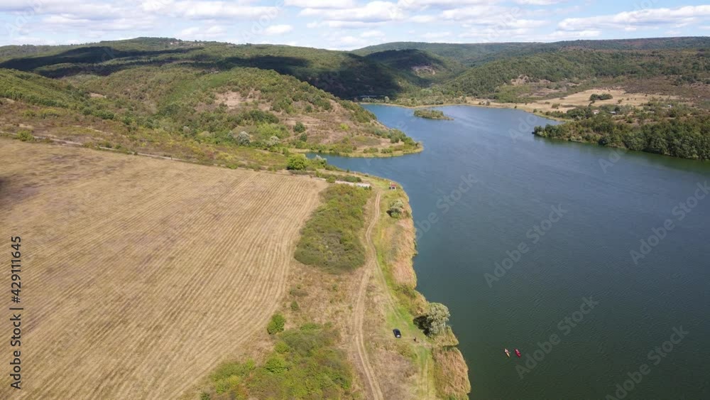Aerial view of Pchelina Reservoir, Pernik Region, Bulgaria Aerial view of Pchelina Reservoir, Pernik Region, Bulgaria