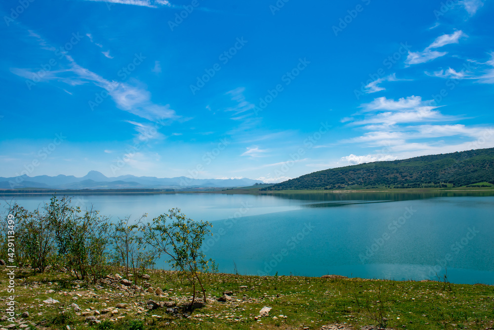 Bornos reservoir lake, Cadiz. Andalucia. España. Europa. 
