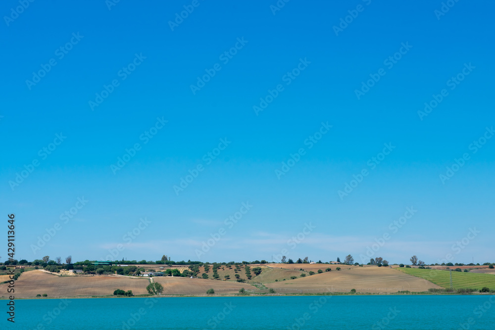 Arcos de la frontera reservoir, Cadiz. Andalusia. Spain. Europe.
