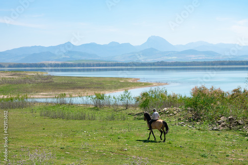 Bornos reservoir lake  Cadiz. Andalucia. Espa  a. Europa. April 18  2021 