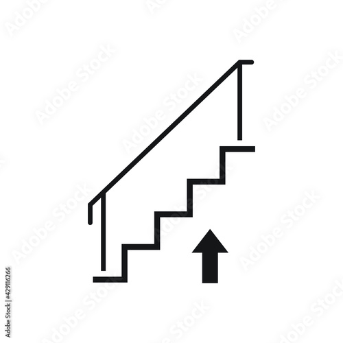 Stairs up icon design isolated on white background