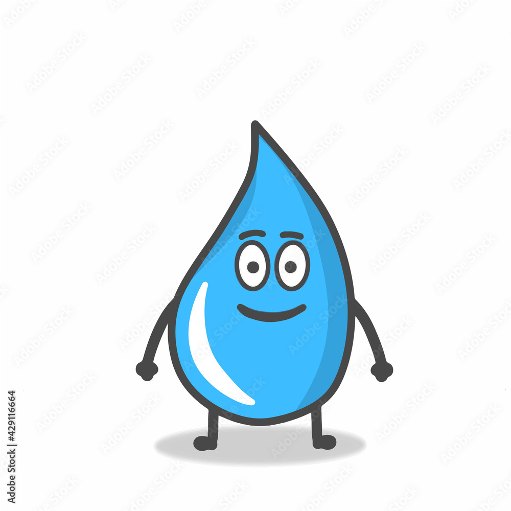 Cute Water Character Flat Cartoon Emoticon Vector Template Design Illustration Cute Water Character Flat Cartoon Emoticon Vector Template Design Illustration