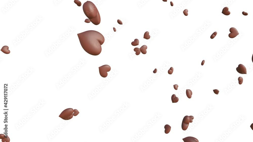 Brown hearts-shaped abstract animation.
On white background.
Loopable confetti animation. Brown hearts-shaped abstract animation.
On white background.
Loopable confetti animation.